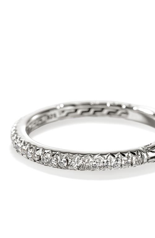 John Hardy Jh Essentials Pavé Band Ring, Diamonds, 2mm In Silver