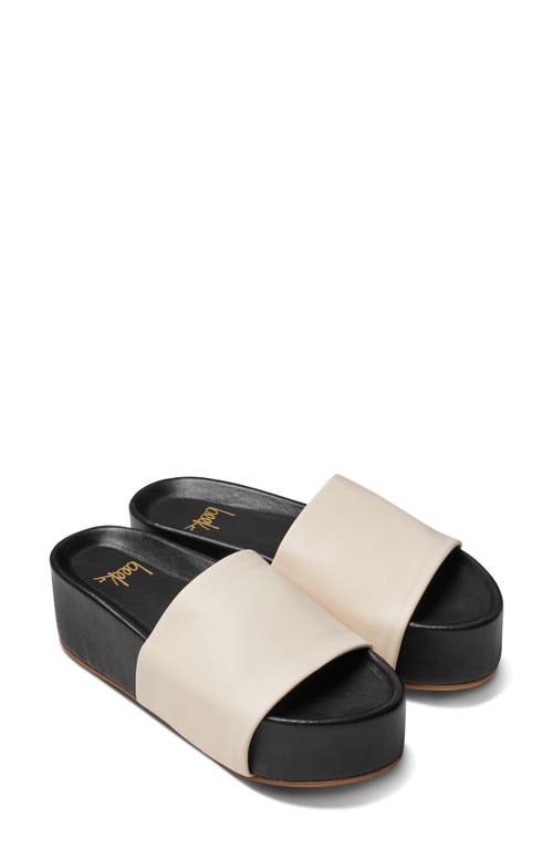 Shop Beek Platform Slide Sandal In Eggshell/black