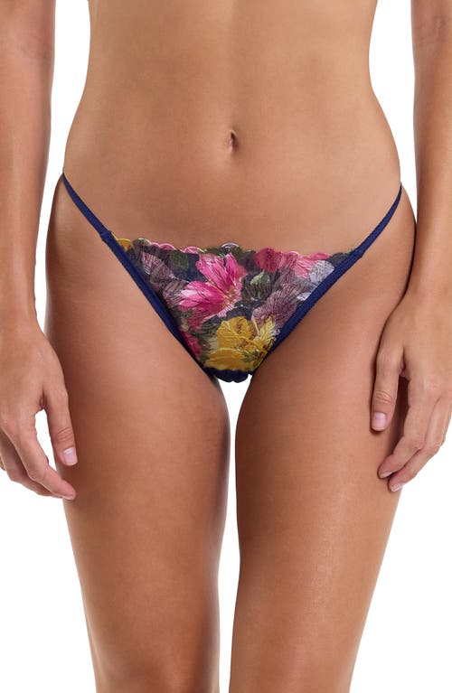 Shop Hanky Panky Wildly Bloom Tanga In Dark Sky Blue