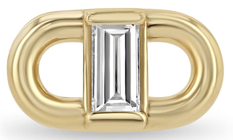 Zoë Chicco 14k Yellow Gold Baguette Diamonds Diamond Solitaire Open Link Stud Earrings, 0.12 Ct. T. W. In Yellow Gold
