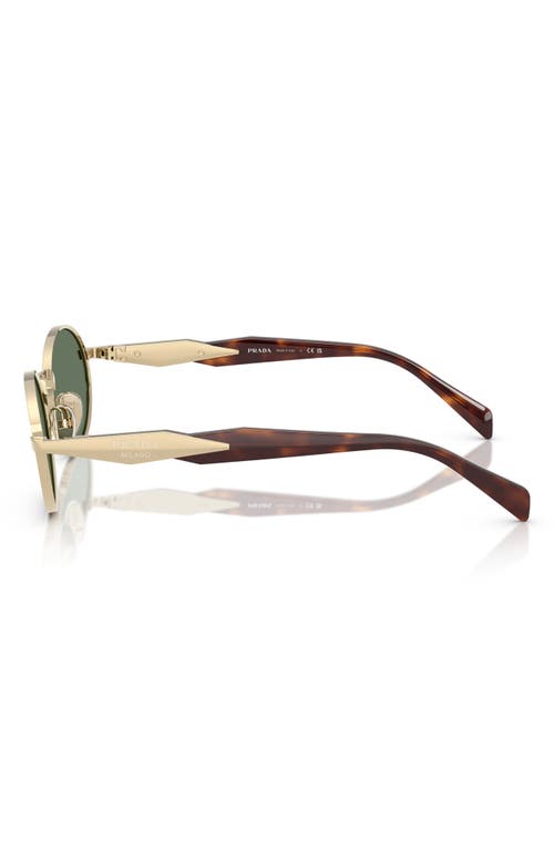 Prada Womens Gold 65zs Oval-frame Metal Sunglasses In Dark Green/gold