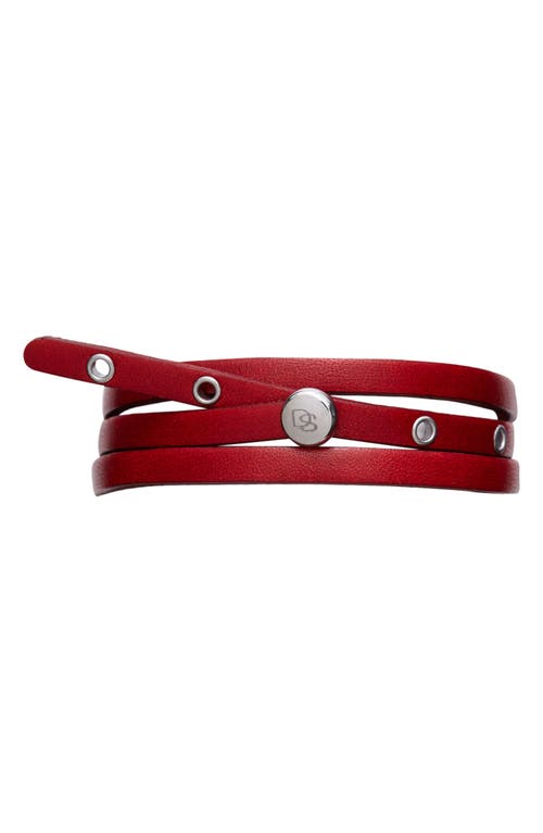 Leather Wrap Bracelet in Red