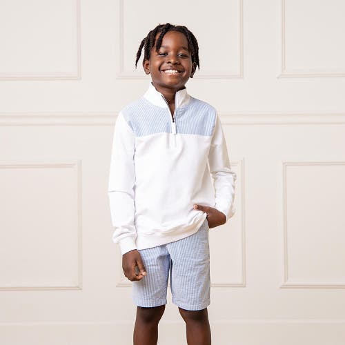 Hope & Henry Boys' Organic Cotton Seersucker Short, Kids In Blue Seersucker