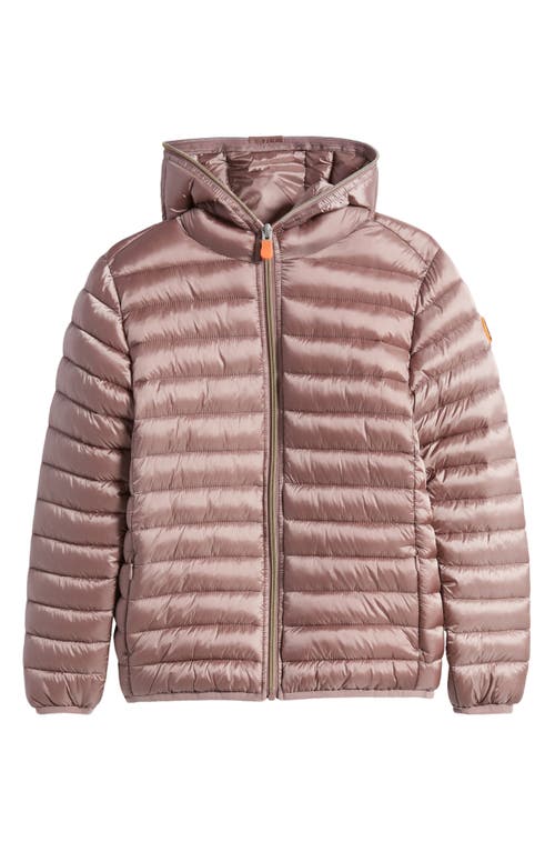 Save The Duck Kids' Rosy Hooded Puffer Jacket in Withered Rose