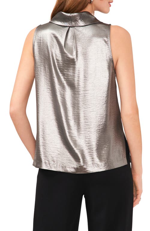 Shop Vince Camuto Cowl Neck Satin Top In Calm Grey