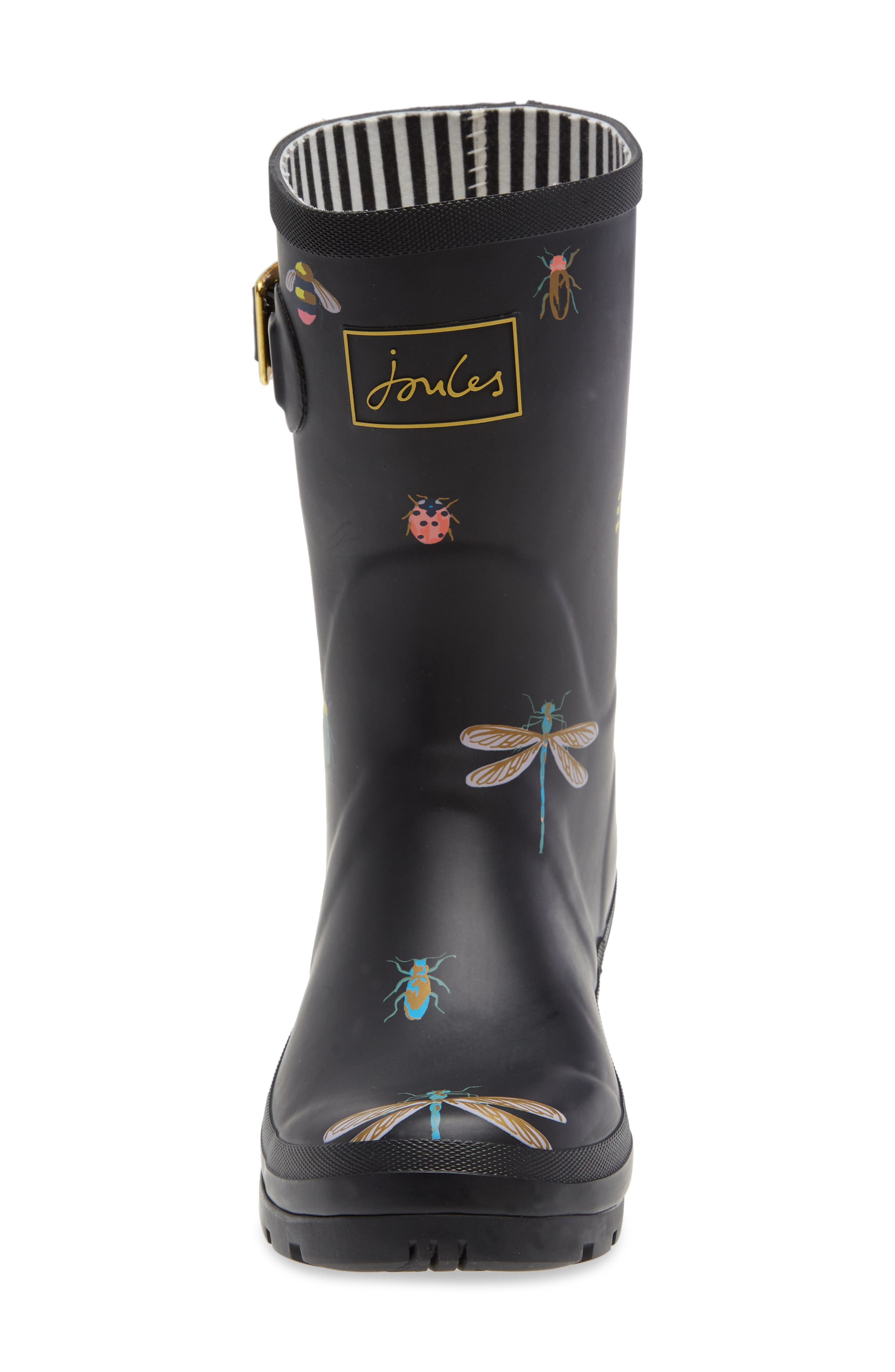 joules wellies black bugs