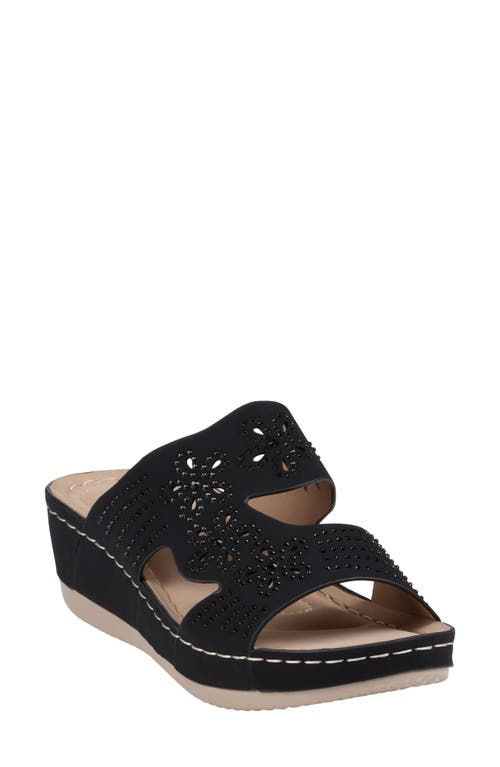 Shop Good Choice New York Santiago Platform Wedge Slide Sandal In Black