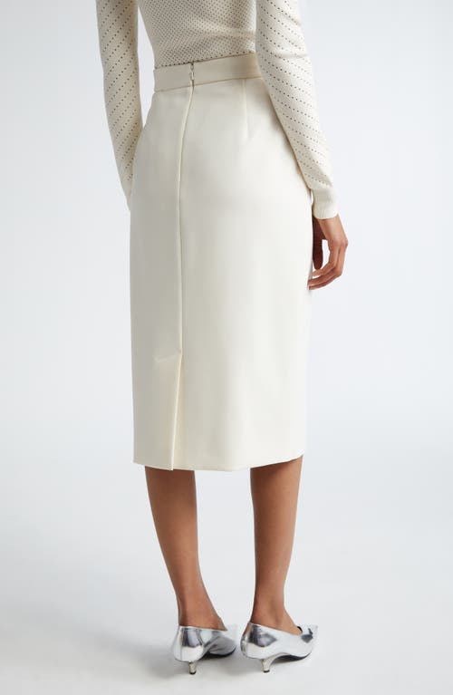 Shop Max Mara Lubiana Midi Pencil Skirt In Vanilla