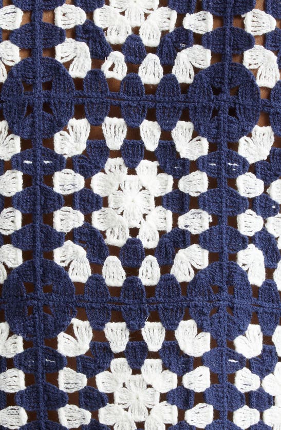 Shop Frame Tassel Crochet Sleeveless Sweater In Navy Multi