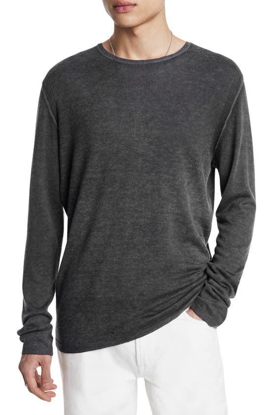 John Varvatos Silk & Cashmere Sweater In Light Grey