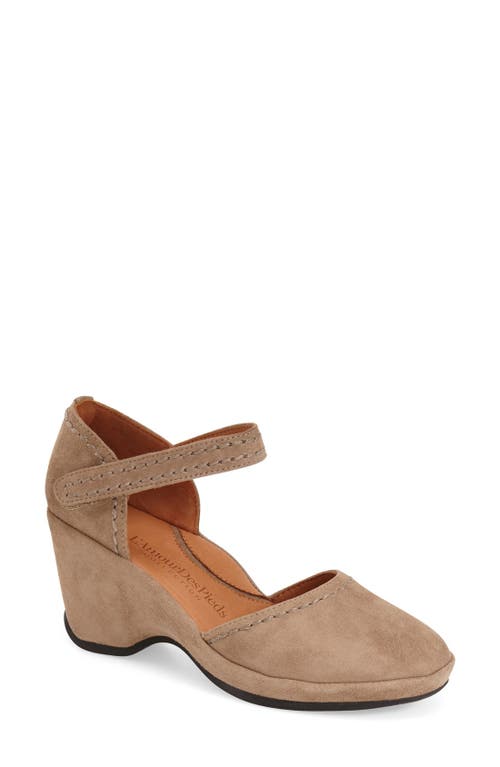 L'Amour des Pieds Orva Wedge Sandal Taupe Kidsuede at Nordstrom,