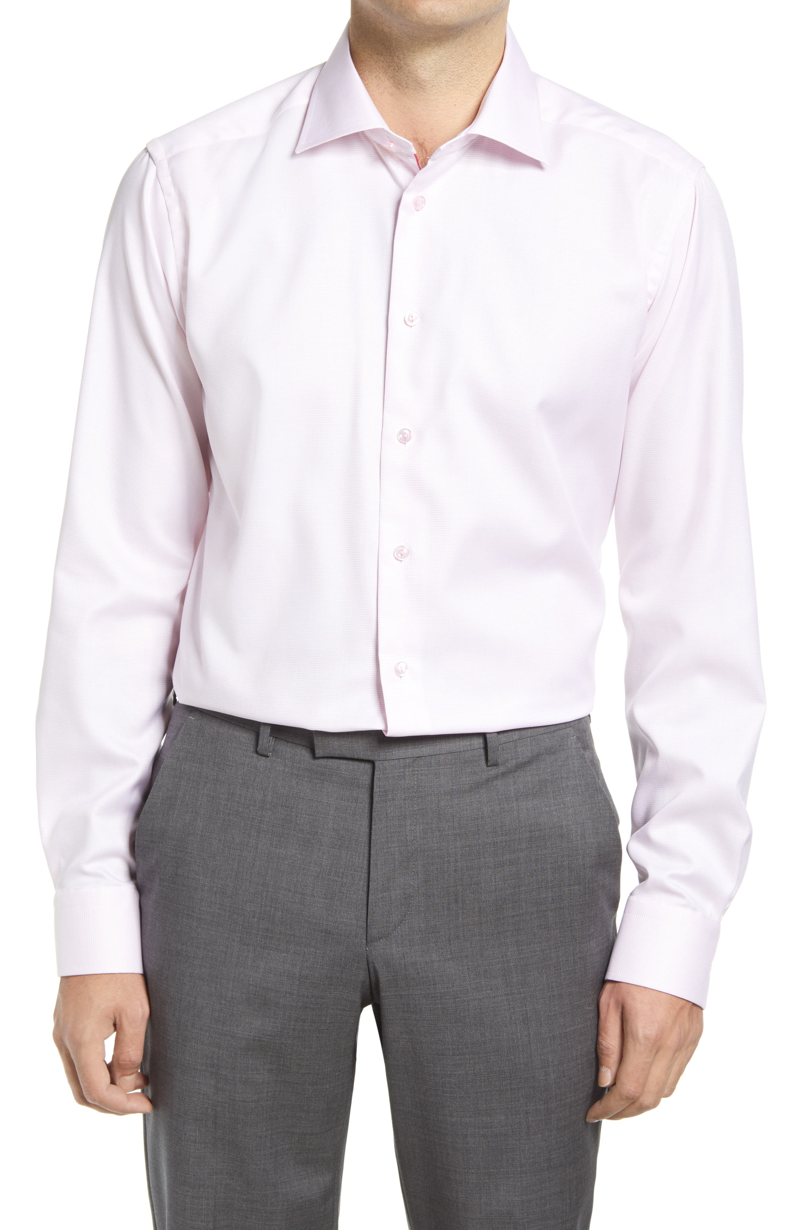 pink and white dress shirt