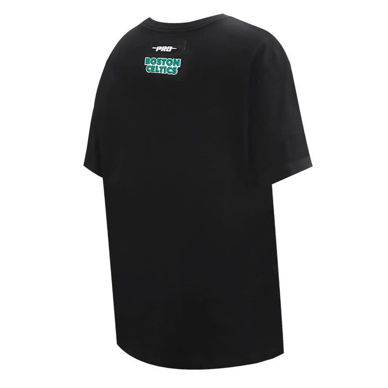 Pro Standard Black Boston Celtics Script Boyfriend T-shirt In Black