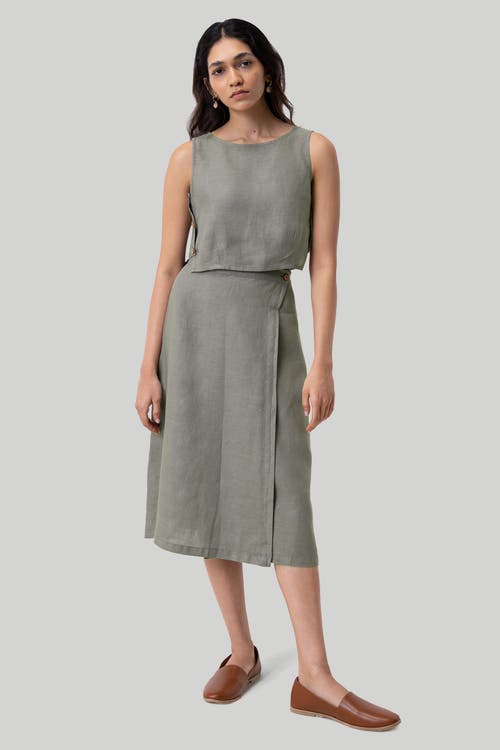 Reistor Boxy Crop Top In Hemp Dark Green