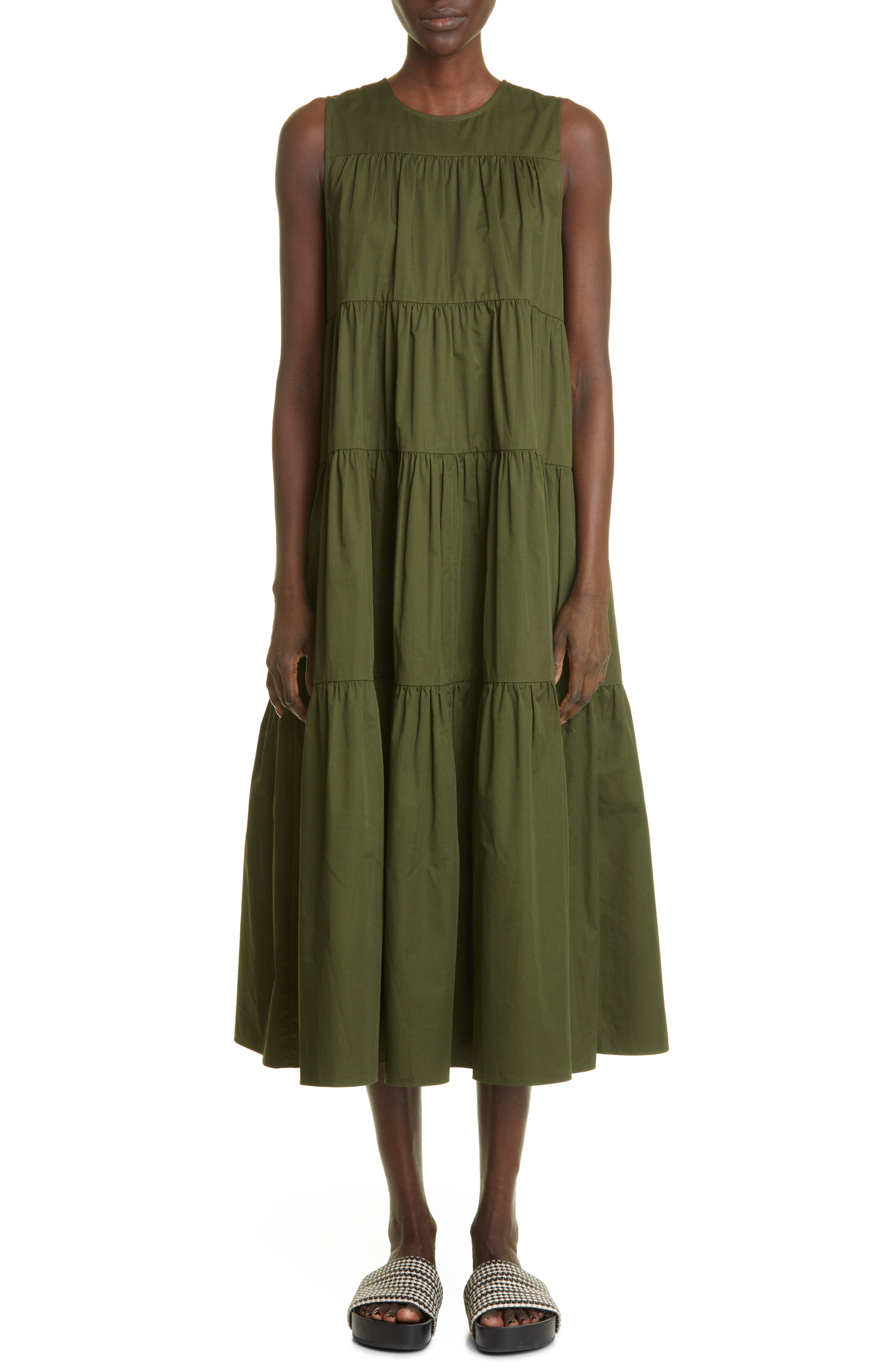 CO Tiered Cotton Midi Dress | Nordstrom