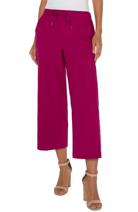 Kristelle High Waist Wide Leg Palazzo Pants in Hot Pink