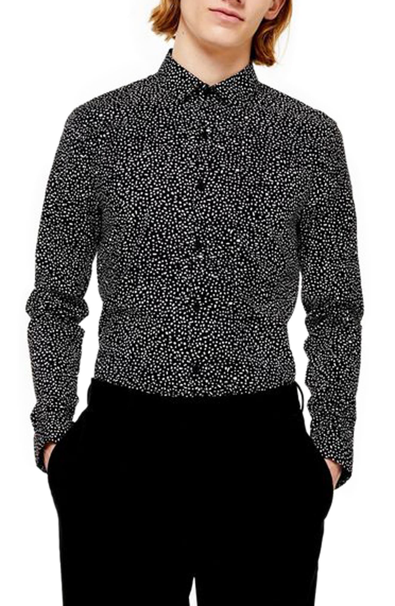 stretch cotton button up shirt