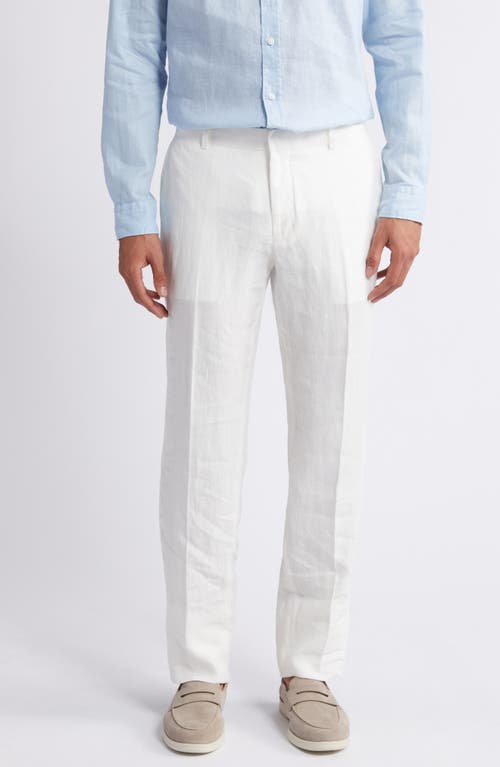 Nordstrom Trim Fit Linen Trousers In White