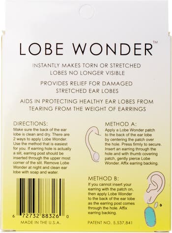 Blue Box Boutique Inc Lobe Wonder Earring Support Patches - 60 Count, Women's, Size: One Size