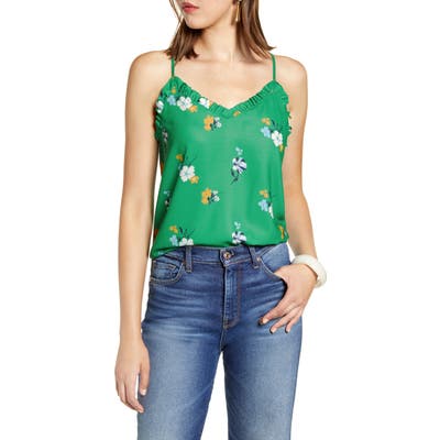 Halogen Ruffle Trim Camisole, Green