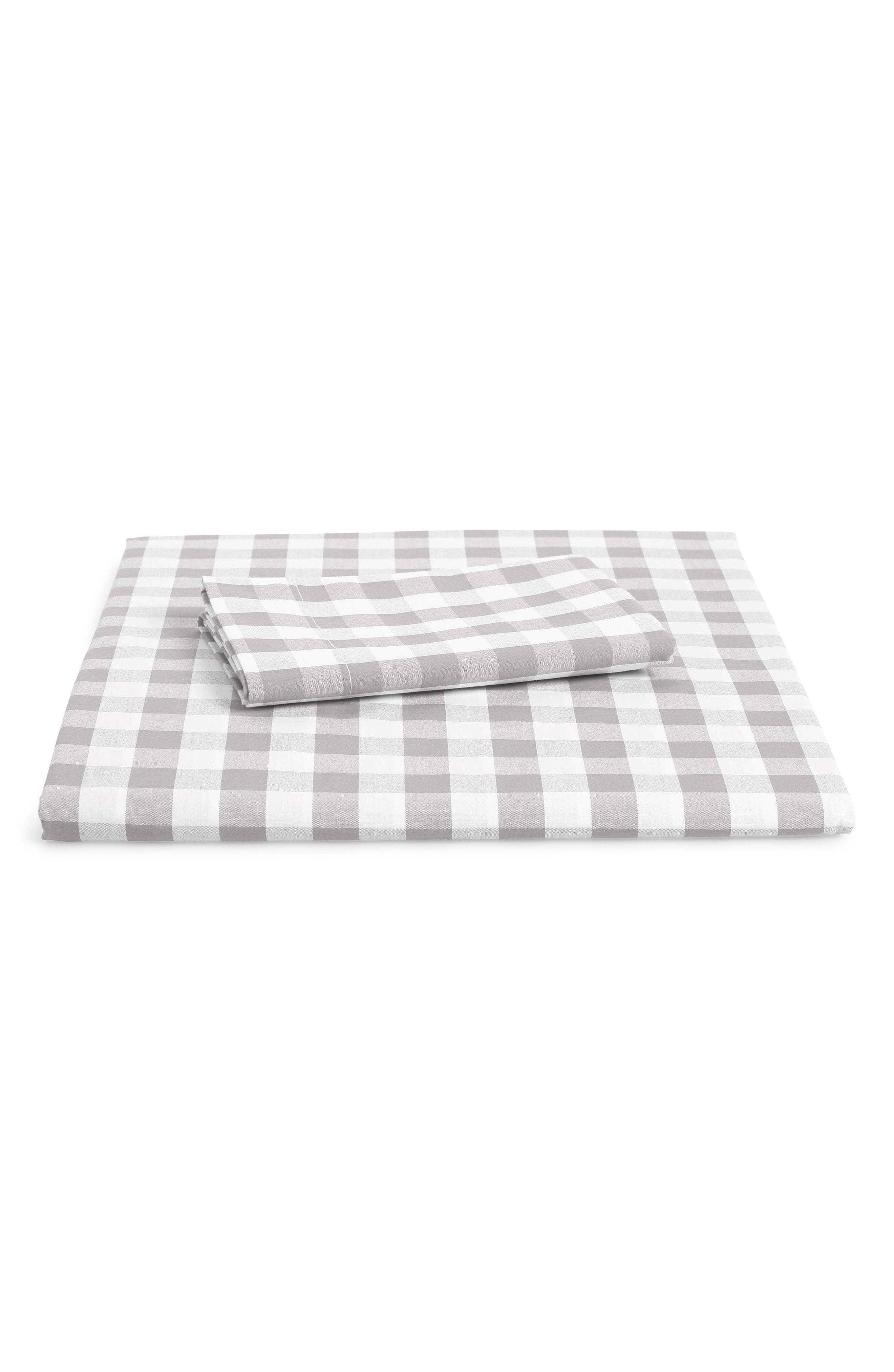 The White Company Reversible Gingham Twin Duvet Cover Sham Set