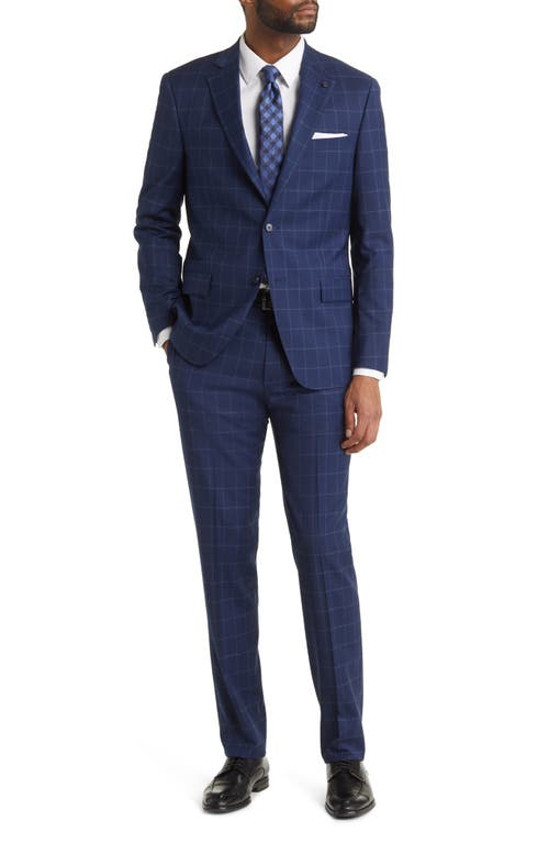Hart Schaffner Marx New York Plaid Soft Wool Suit in Blue