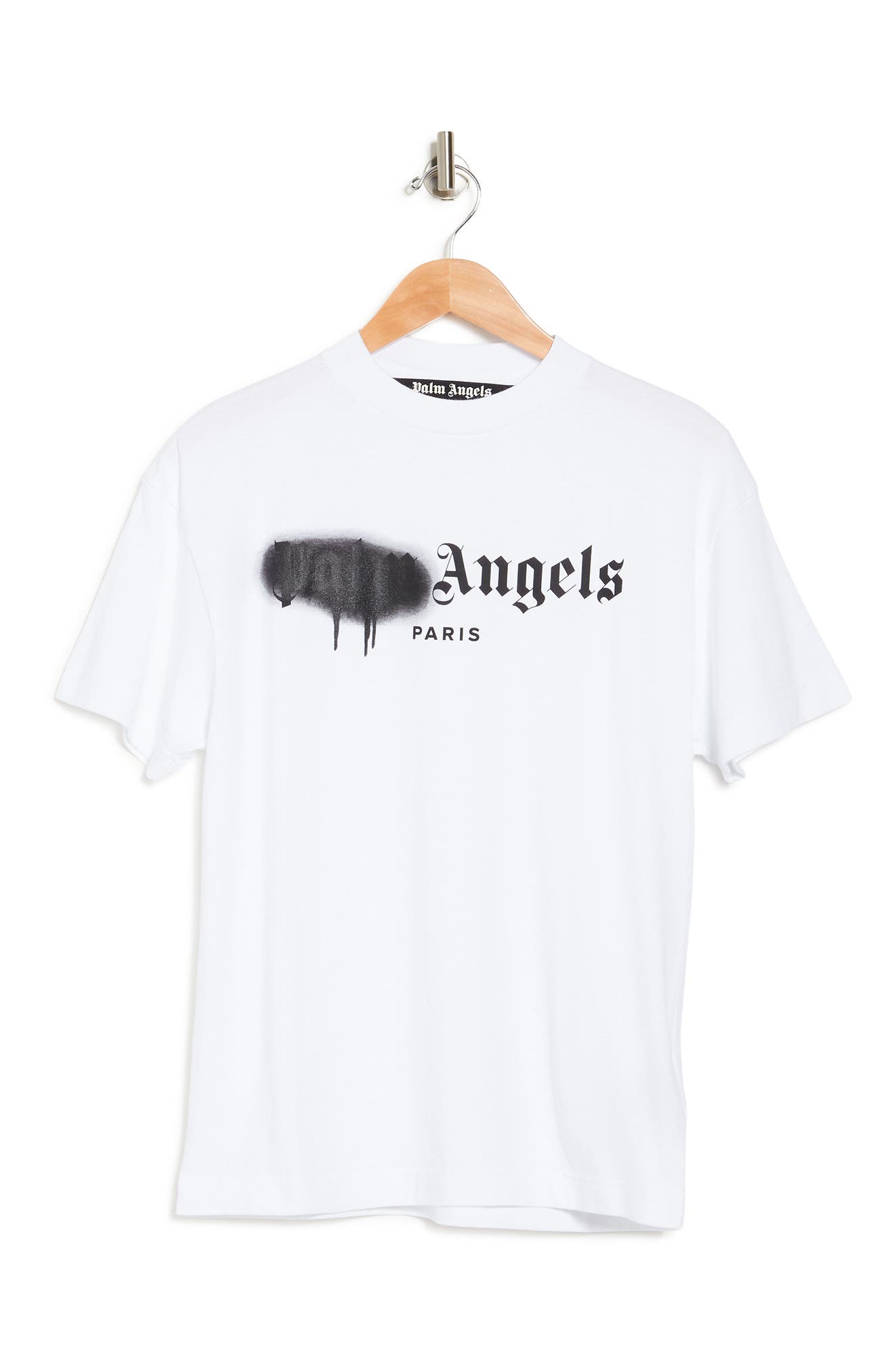 Palm Angels White 'paris' Sprayed Logo T-shirt In White