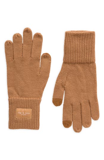 Rag & Bone Addison Wool Blend Touchscreen Gloves In Camel
