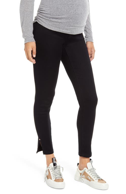 1822 Denim Butter Ankle Slit Maternity Jeans Black at Nordstrom,