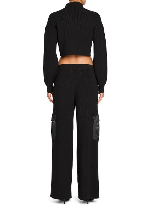 Shop Ser.o.ya Daph Knit Cargo Pant In Black