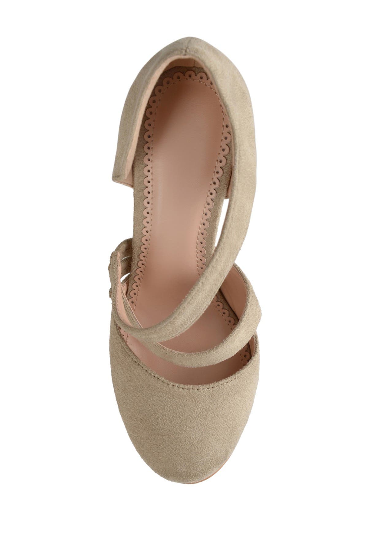 Journee Collection Zeera Dual Strap Pump In Medium Beige