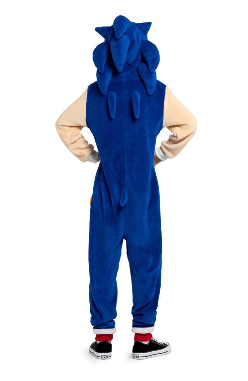 Shop Opposuits Kids' Sonic The Hedgehog® One-piece Hooded Jumpsuit In Blue