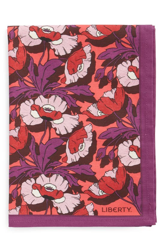Shop Liberty London Poppy Butterfield Tea Towel In Purple