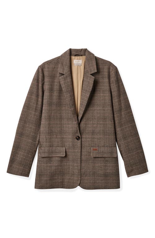 Shop Brixton Manhattan Houndstooth Stretch Cotton Sport Coat In Brown/cream Houndstooth