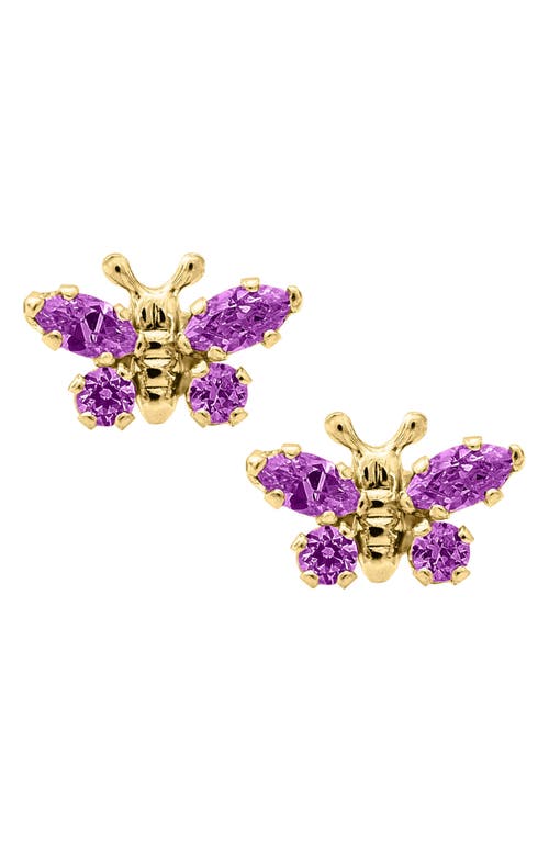 Mignonette Butterfly Birthstone Gold Earrings in February at Nordstrom