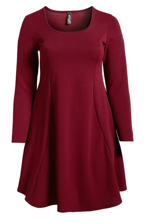 24seven Comfort Apparel Plus Womens Crewneck Knee Length T-shirt Dress In Burgundy