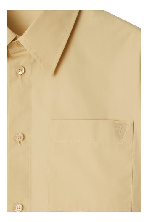 Burberry Cropped Cotton Shirt In Hay