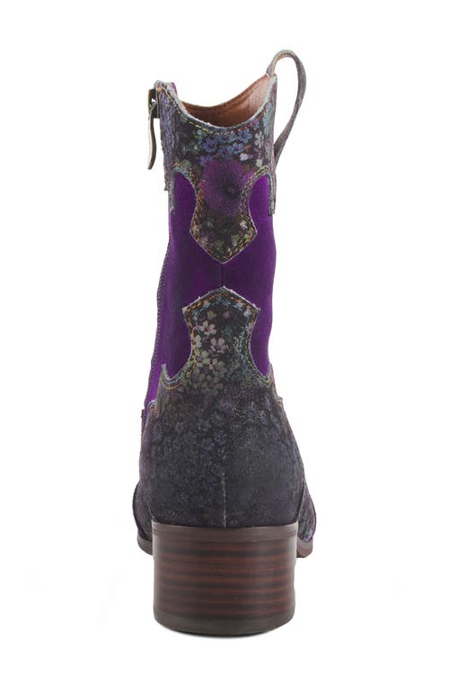 L'artiste By Spring Step Ladyluck Bootie In Purple Multi Suede