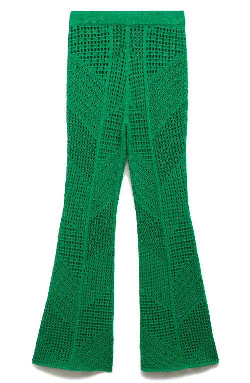 Mango Open Stitch Knit Cover-up Pants In Green