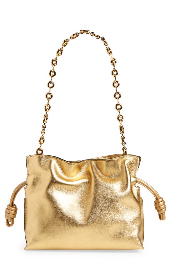 Loewe Mini Flamenco Leather Clutch In 8130 Gold