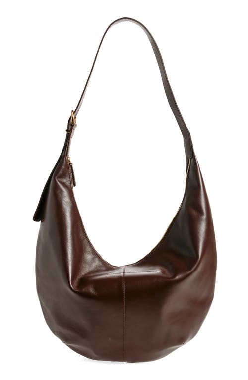 Madewell The Essential Curve Shoulder Bag In Chocolate Raisin