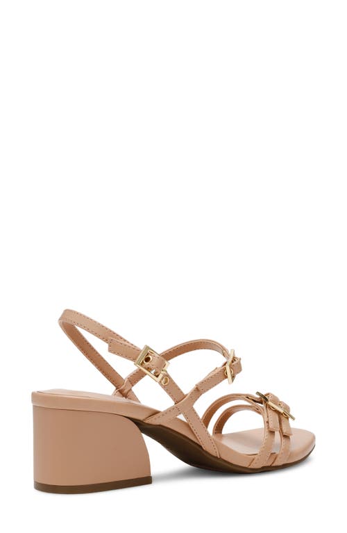 Anne Klein Women's Mackenzie Strappy Buckle Block Heel Dress Sandals In Tan Smooth