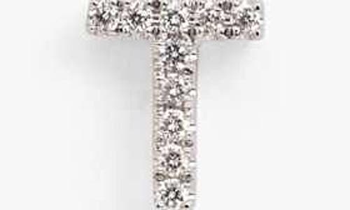 Bony Levy Single Initial Earring In White Gold/t