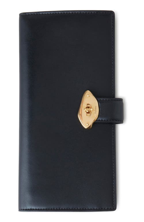 Mulberry Lana Long High Gloss Leather Bifold Wallet in Black at Nordstrom