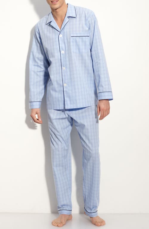 Majestic International Cotton Pajamas Light Blue Check at Nordstrom,