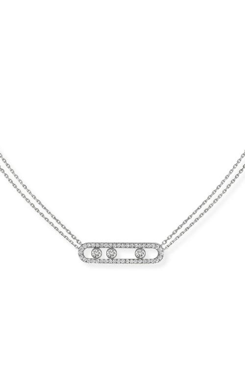 Messika Move Pavé Diamond Pendant Necklace in White Gold at Nordstrom, Size 16.5 In