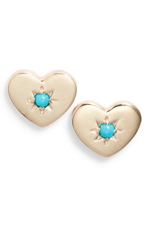 Love Letter Turquoise Heart Stud Earrings