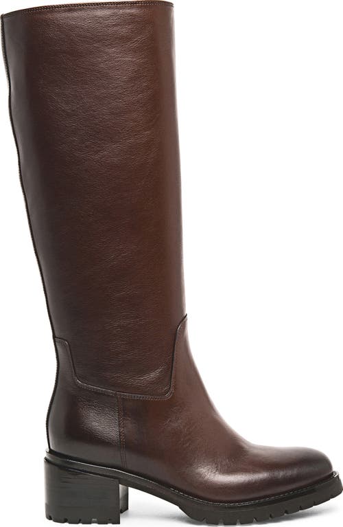 Shop Santoni Hagar Brown Tall Lug Sole Boot