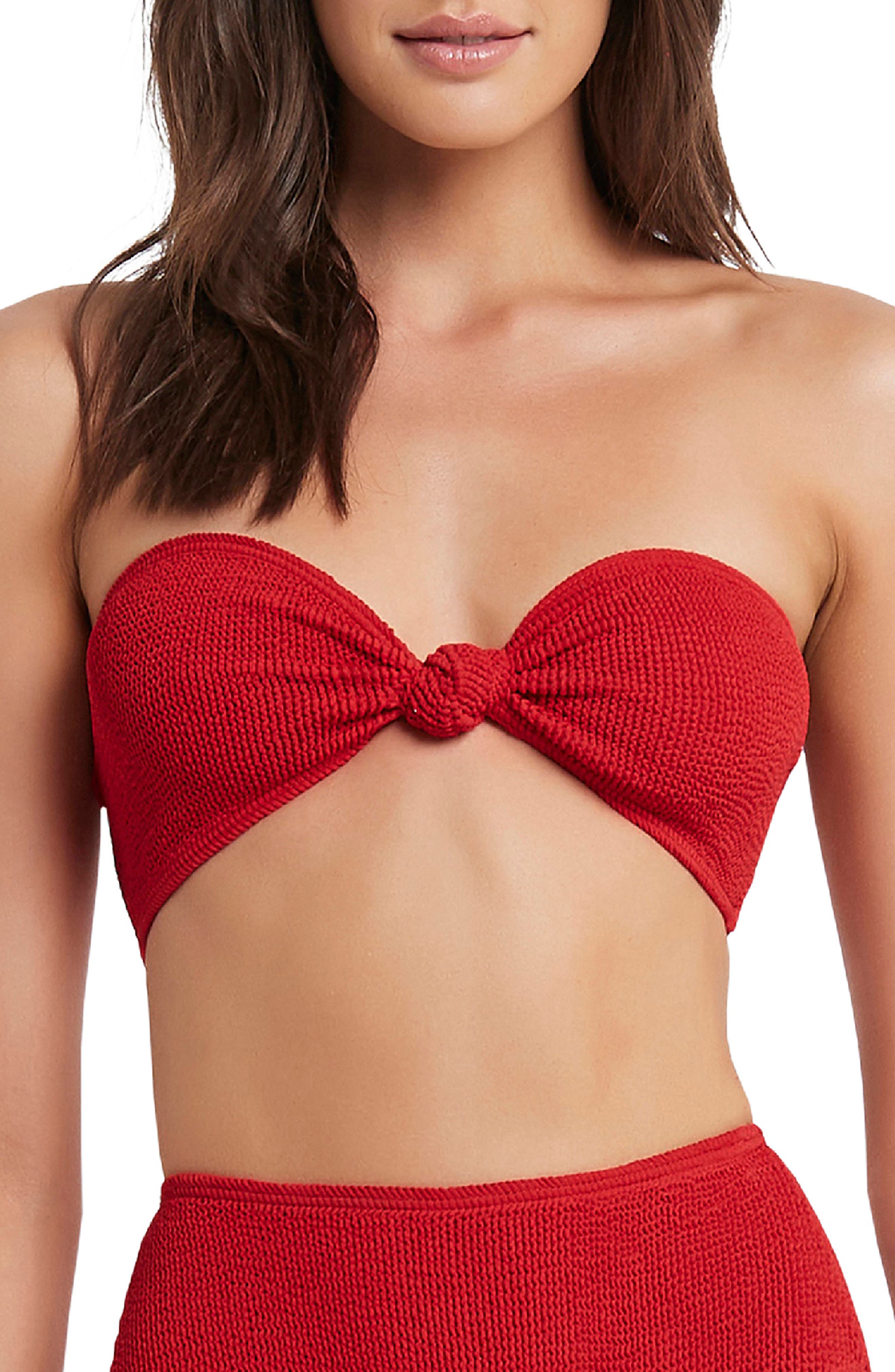 BOUND by Bond-Eye Sahara Bandeau Bikini Top in Baywatch Red