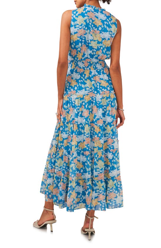 Shop 1.state Floral Print Sleeveless Maxi Dress In Naples Blue